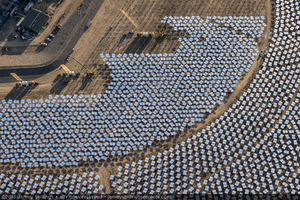 Photograph of Heliostat installation adjacent to Unit 1 power block, March 21, 2013