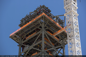 Photograph of power tower construction, Unit 3, June 4, 2012