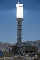 Photograph of Unit 2 tower producing electricity by concentrated solar thermal technology, September 24, 2014