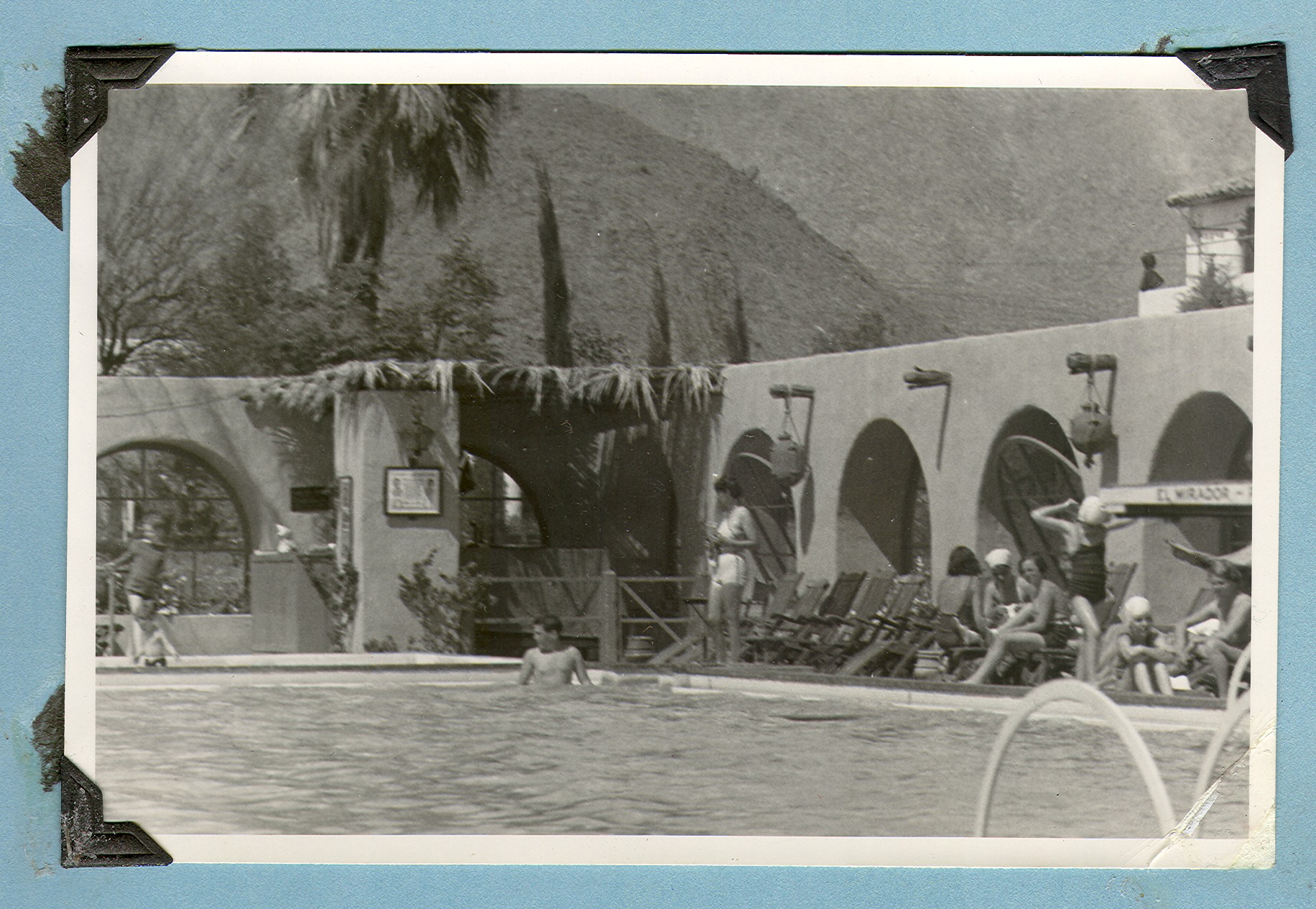 People swimming at pool in Palm Springs, California: photographic print