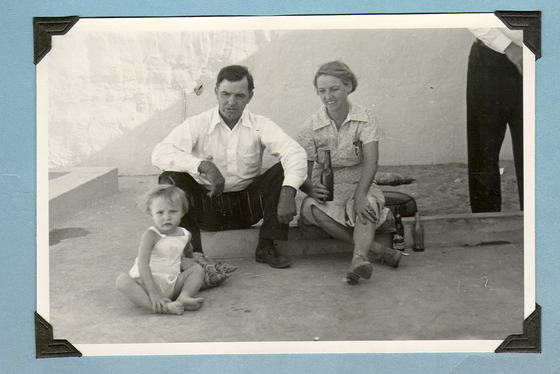 Unidentified couple and child at Walking Box Ranch, Nevada: photographic print