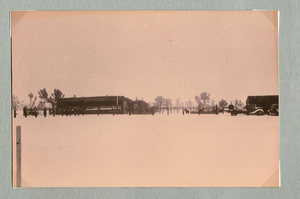 Ranch buildings following snowstorm at Walking Box Ranch, Nevada: photographic print