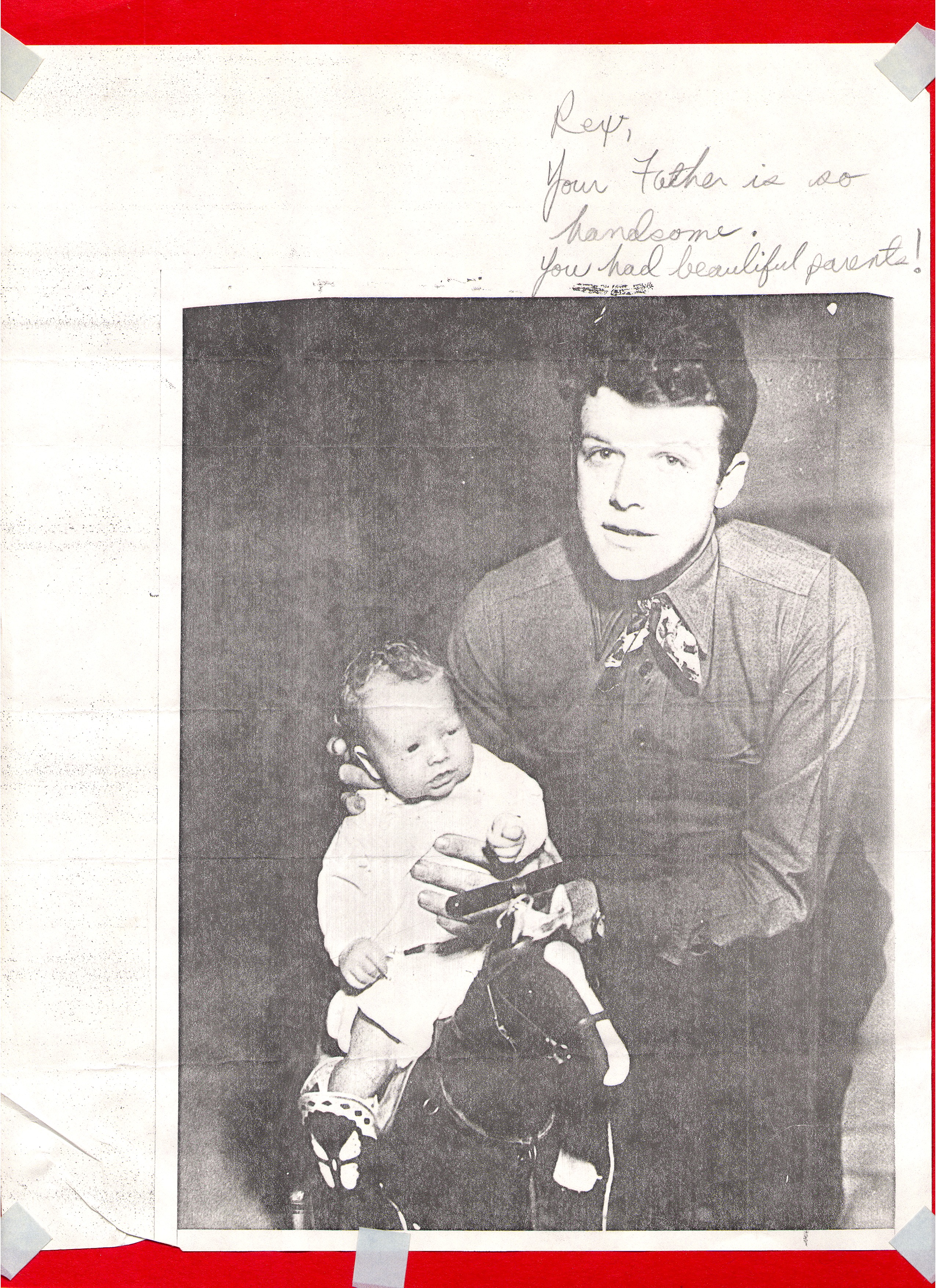 Rex Bell with baby Rex Bell Jr: photographic print