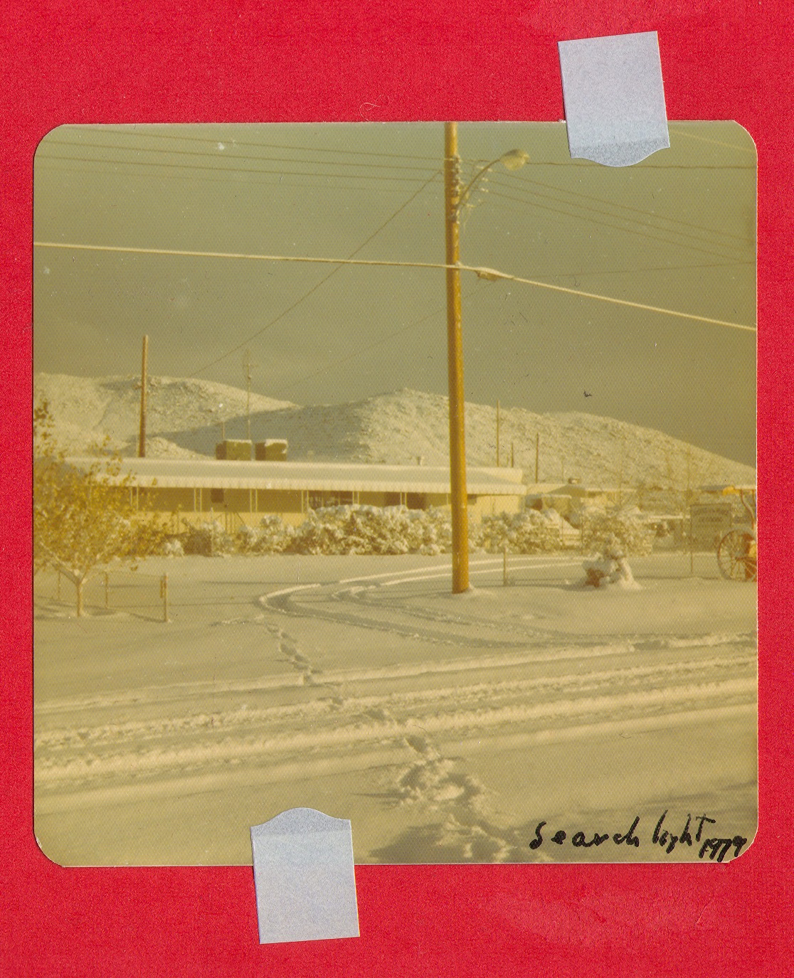 A snow-covered house in Searchlight, (Nev.), 1979: photographic print