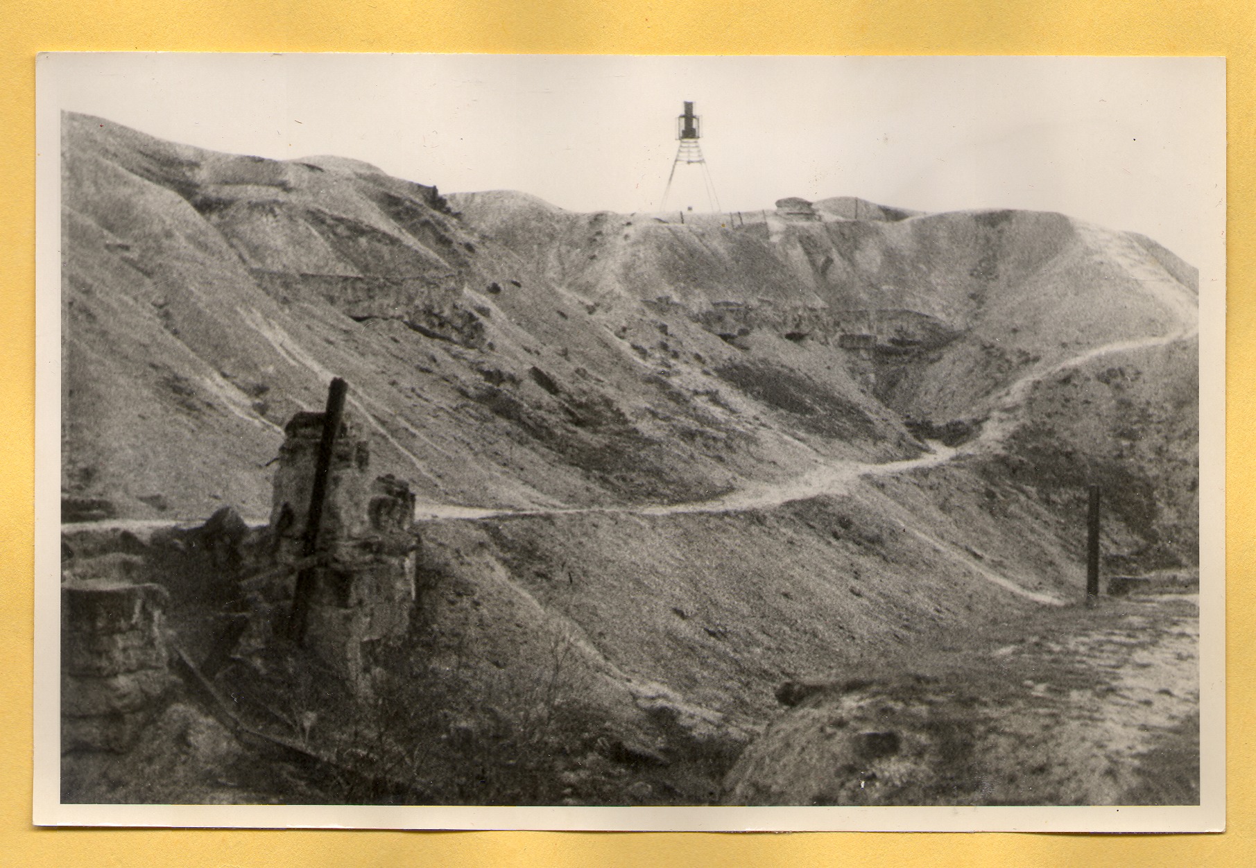 Building remains and road through the hills. Germany after WWI: photographic print