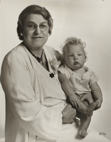 Daisy Beldam, Rex Bell's mother, with Rex Bell Jr.: photographic print