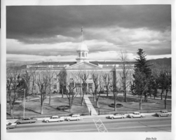 Photograph of the Nevada Capitol building.  On photograph it is printed John Nulty photography