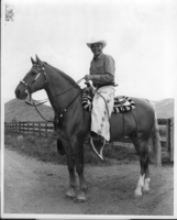 Rex Bell (George Francis Beldam) on horseback at unknown location