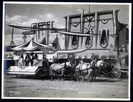 Photograph of Tonopah Railroad Carnival float in front of The Palace, Tonopah (Nev.), July 25, 1904