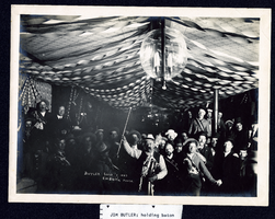 Photograph of Jim Butler raising baton at a celebration, Tonopah (Nev.), July 01, 1903