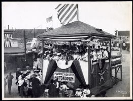 Photograph of a railroad carnival bandstand, Tonopah (Nev.), early 1900s