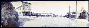 Photograph of packtrain on Main Street, Tonopah (Nev.), early 1900s