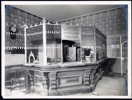 Photograph of bank teller window, Tonopah (Nev.), early 1900s