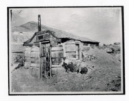 Photograph of house made of barrels, Tonopah (Nev.), early 1900s