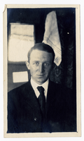 Photograph of C. A. Earle Rinker wearing a suit and tie, Goldfield (Nev.), early 1900s