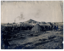 Photograph of federal troop encampment at Goldfield (Nev.), December 08, 1907
