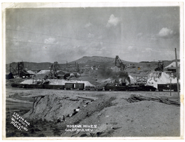 Photograph of trains at Mohawk Mines, Goldfield (Nev.), early 1900s