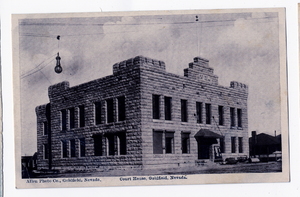 Postcard of the Goldfield Courthouse, Goldfield (Nev.), 1900-1925
