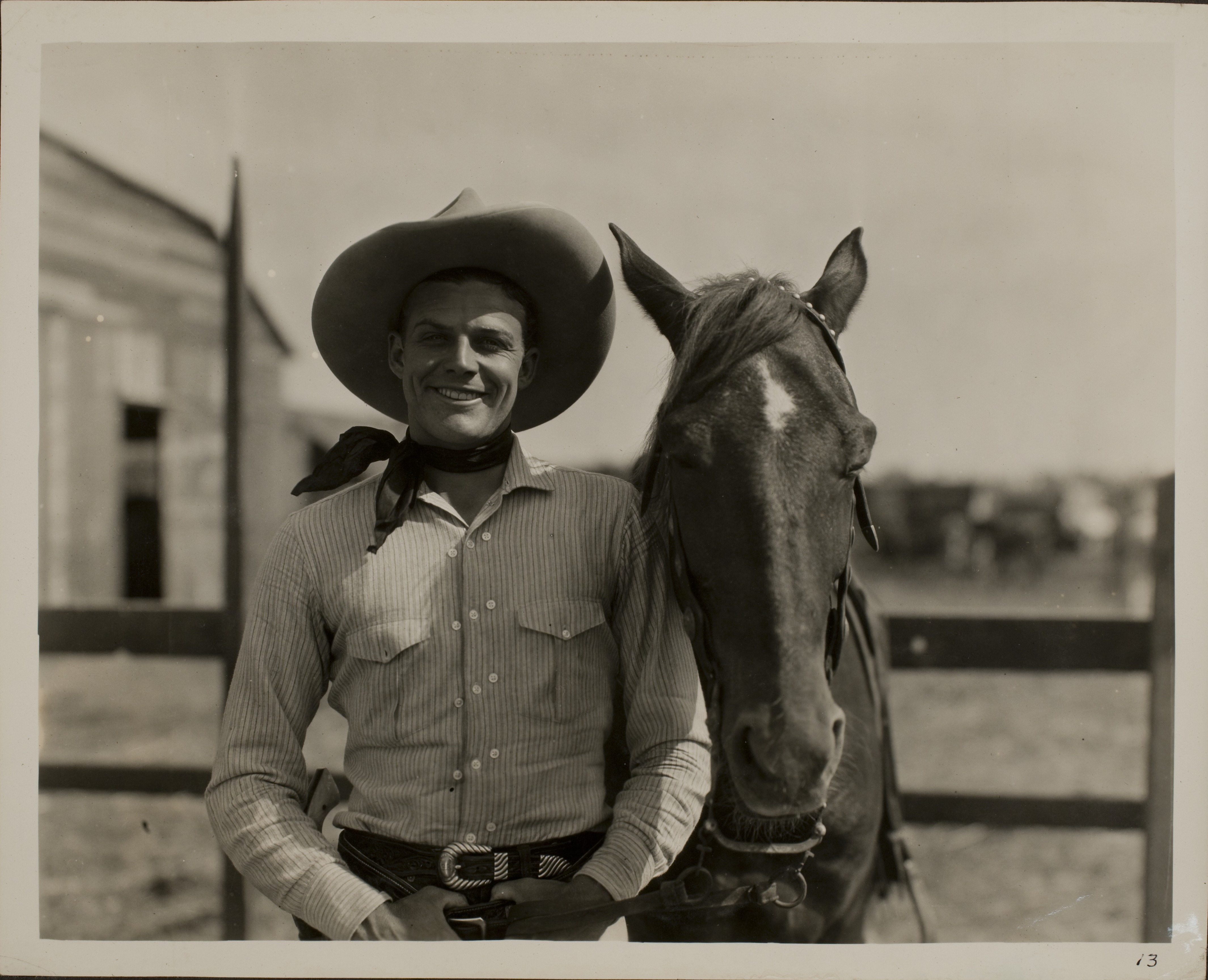 Rex Bell with a horse: photgraphic print