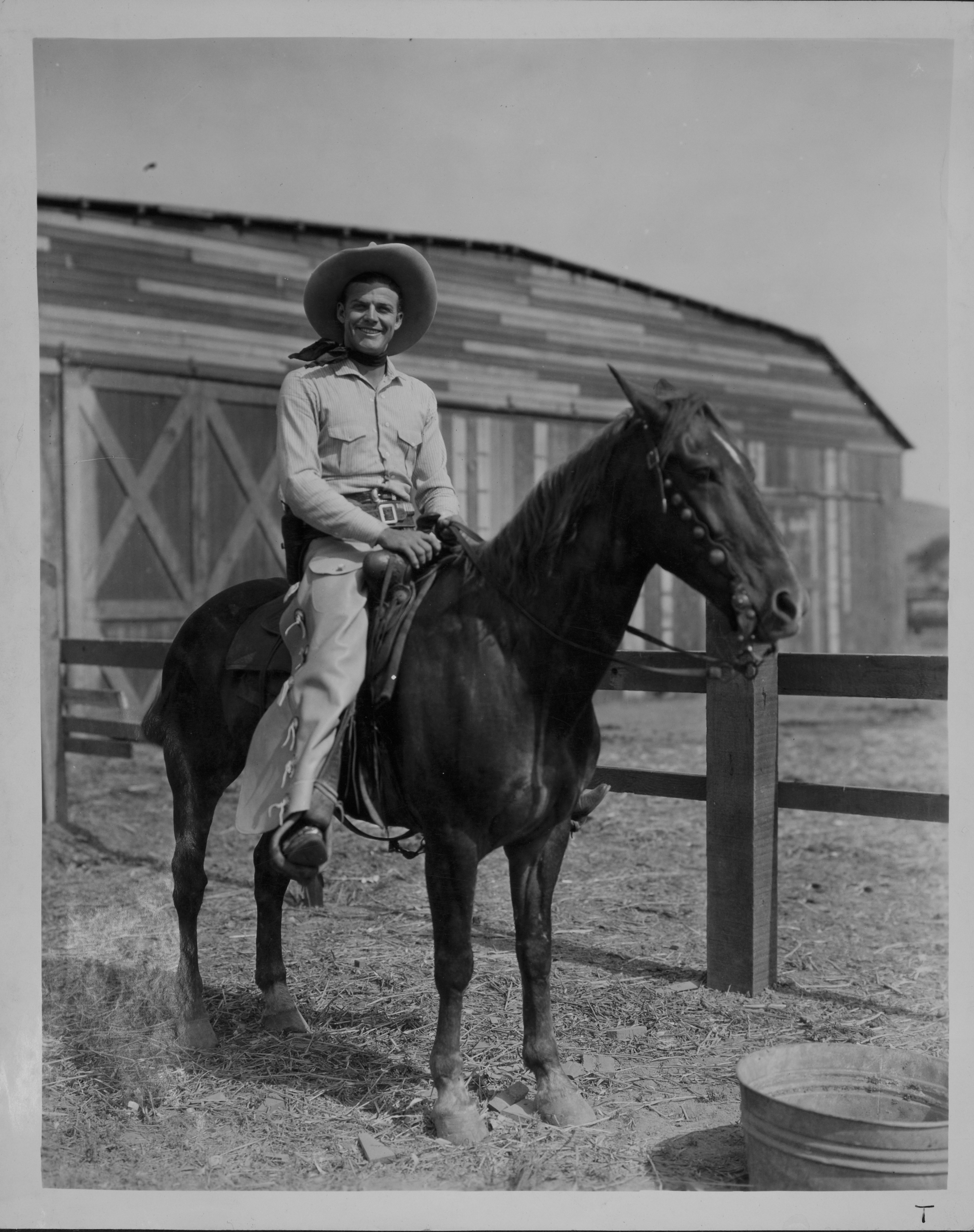 Rex Bell on a horse: photographic print