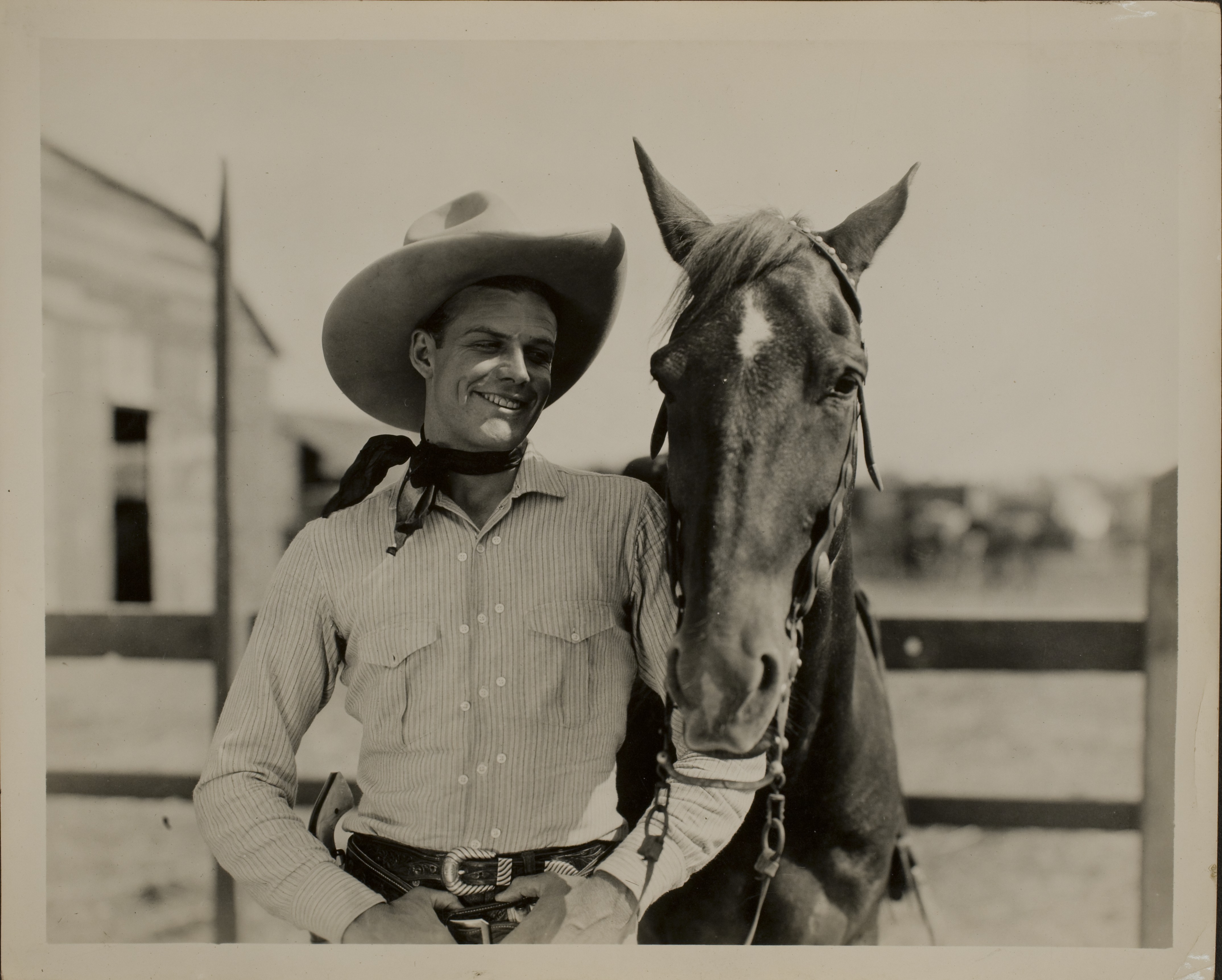 Rex Bell with a horse: photographic print