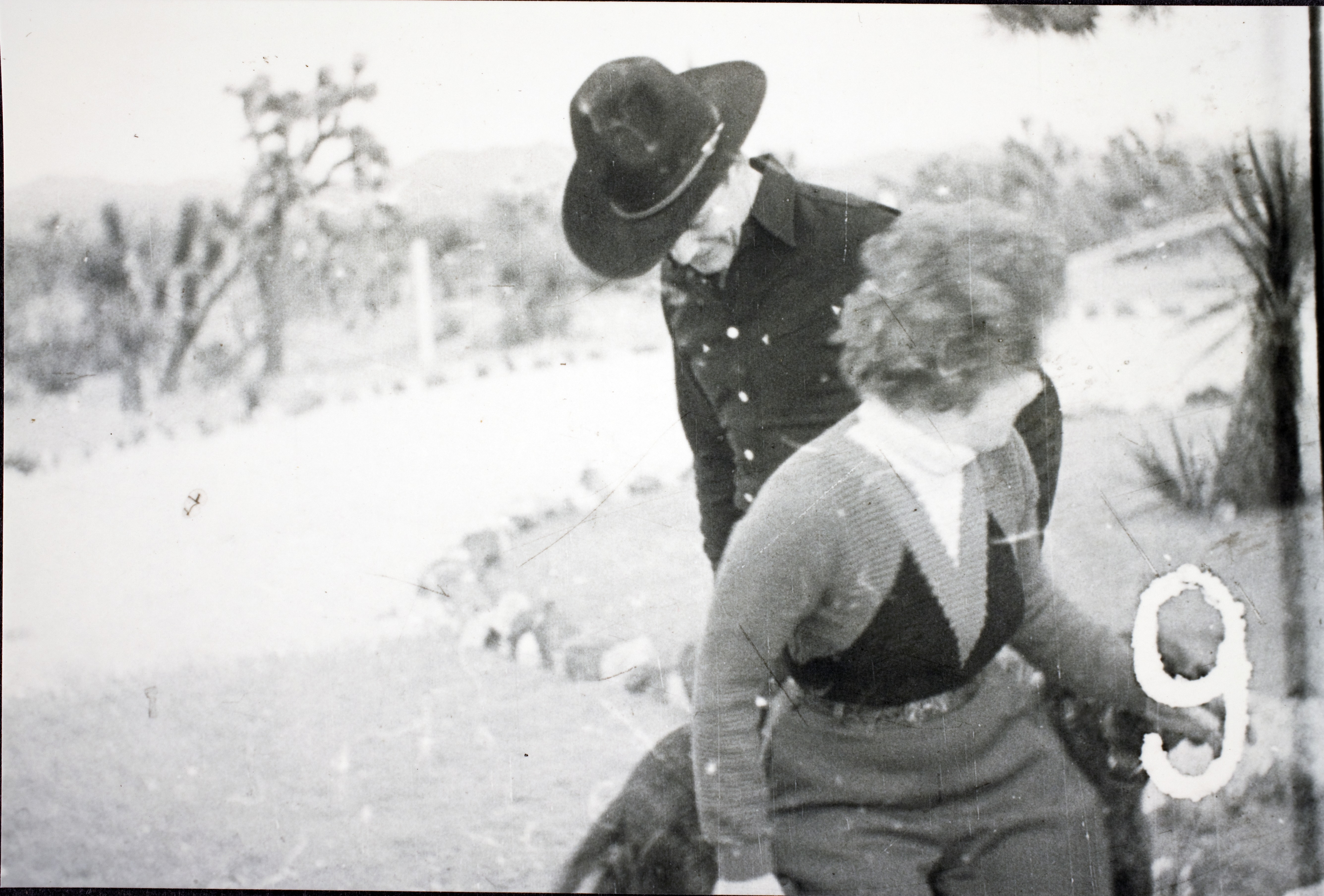 Rex Bell (George Francis Beldam), Clara Bow and dog at Walking Box Ranch, Nevada: photographic print