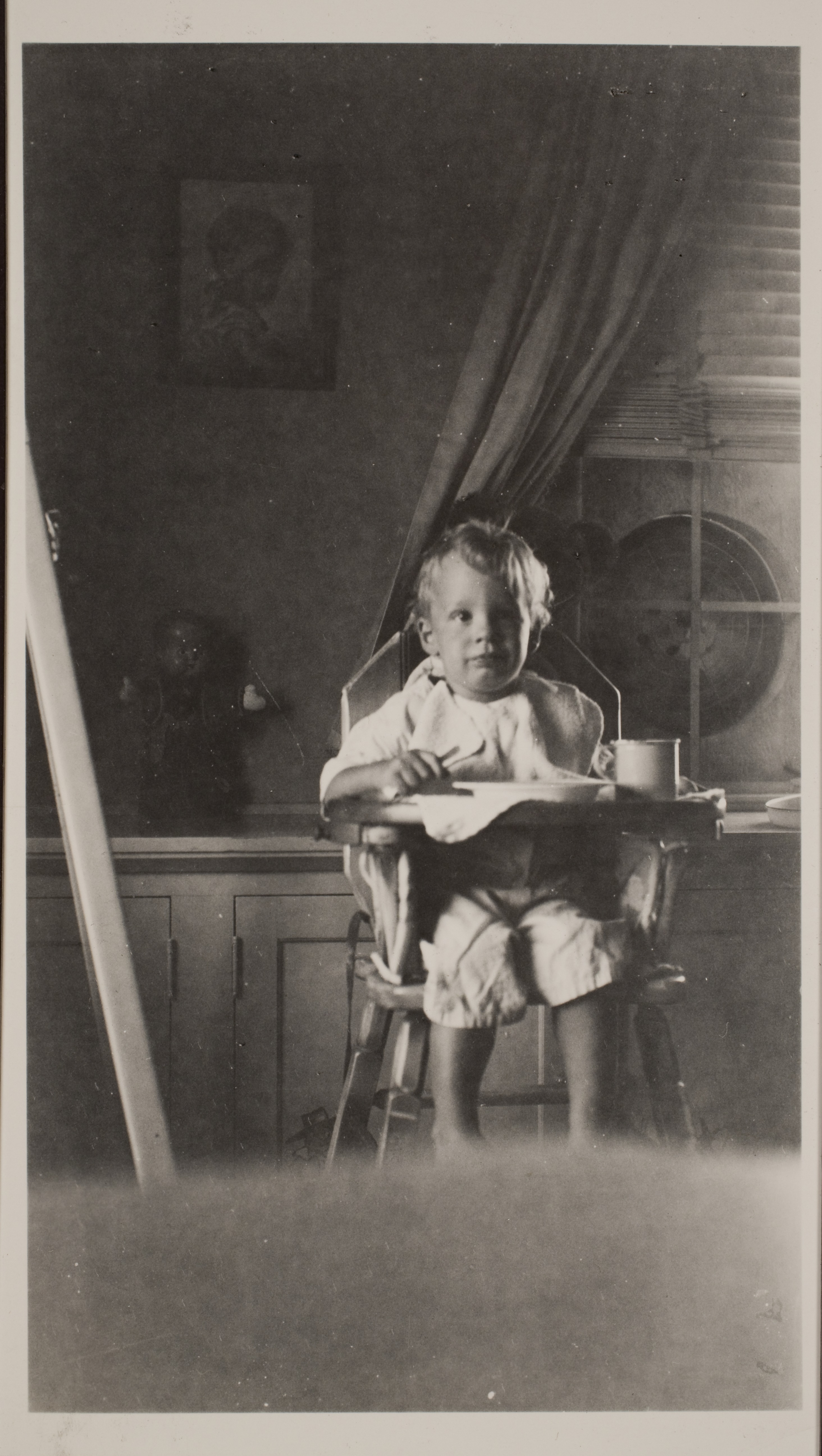 George Francis Robert Bell in boy's bedroom at the ranch house at Walking Box Ranch: photographic print