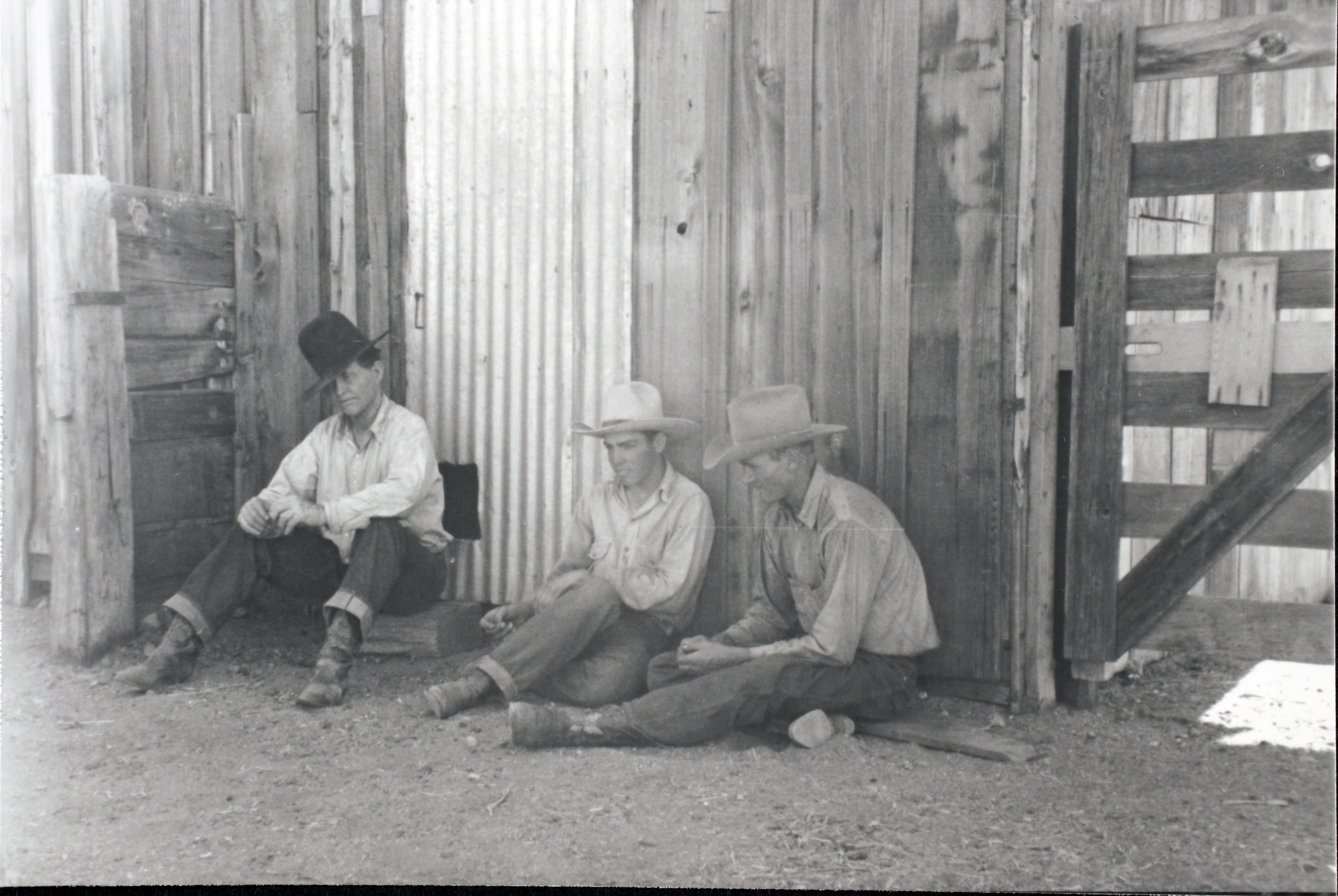 Cowboys at Walking Box Ranch: photographic print