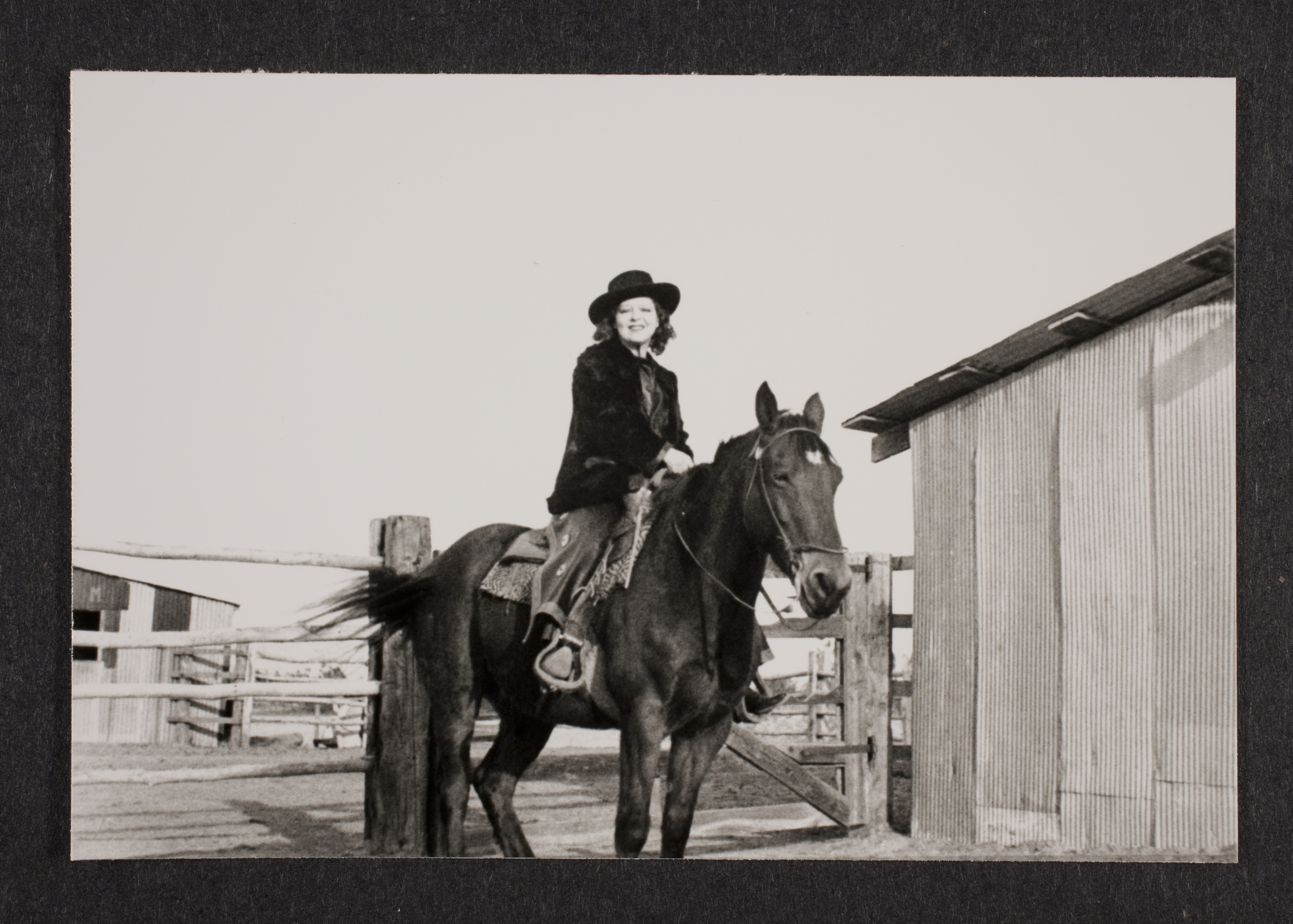 Clara Bow on a horse at Walking Box Ranch: photographic print