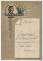 Grand Hôtel du Quirinal, menu, January 21, 1890