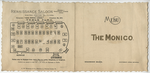 The Monico, Renaissance Saloon, menu, Monday, February 8, 1897