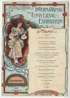 International Universal Exhibition, event, menu, Wednesday, June 1, 1898, at Earl's Court, Quadrant restaurant
