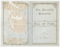 The Piccadilly Restaurant, menu, 1886