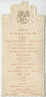 The Criterion, Prince's Room, menu, dinner, Friday, March 25, 1898