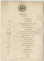 Royal Academy of Arts, event, menu, Saturday, May 2, 1903