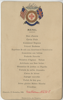 American Hospital Ship, event, menu, December 17, 1899, Carlton Hotel