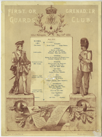 First or Grenadier Guard's Club, event, menu, May 24, 1886, at Hôtel Métropole