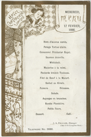 Hotel Continental, menu, Wednesday, February 17, 1886