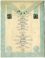 Montefiore Lodge, ladies' night, event, menu, Wednesday, October 27, 1897, at the Trocadero Restaurant