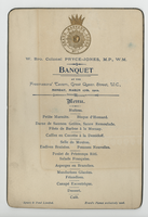 Grand Master's Lodge banquet, menu, Monday, March 17, 1902, at Freemasons' Tavern