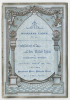 Musgrave Lodge installation, event, menu, Saturday, March 15, 1890, at Greyhound Hotel