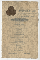 Metropolitan Lodge, event, menu, March 17, 1886, at Anderton's Hotel