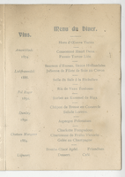 Dinner to celebrate the marriage of Miss Hannah Gluckstein with Mr. Henry Apfel, menu, Tuesday, December 6, 1898