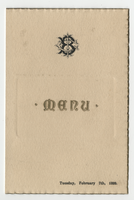 Trocadero Restaurant, menu, Tuesday, February 7,  1899
