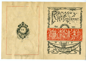 First anniversary of the reopening of Romano's restaurant, menu, April 30, 1896