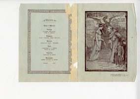 Whitefriars Club annual dinner, menu, Wednesday, January 24, 1900, Trocadero Restaurant, Empire Room