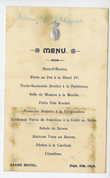 Savoy Hotel, menu, September 18, 1898