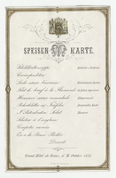 Grand Hôtel de Rome, menu, October 26, 1875