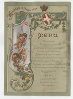 House of Savoy Royal Family residence, menu, May 12, 1894