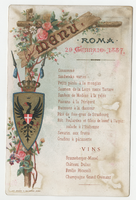 House of Savoy Royal Family residence, menu, January 29, 1887